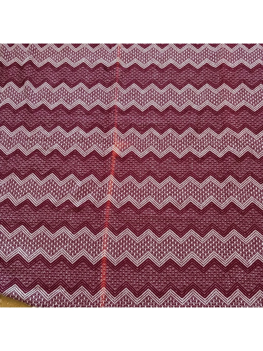 Bolivia Alpaca Wool Throw Blanket Fringe Chevron Knit Red 53